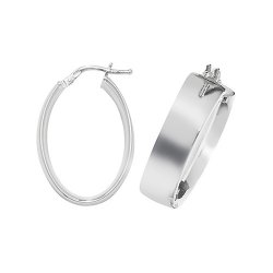 Silver Square Tube Chunky Oval Hoops G51075-