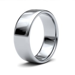 9ct White Gold 7mm Light Soft Court Wedding Ring