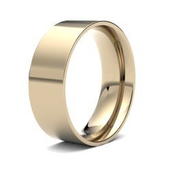 9ct Yellow Gold 7mm Light Flat Court Wedding Ring
