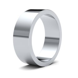 9ct White Gold 7mm Flat Light Wedding Ring