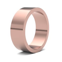9ct Rose Gold 7mm Flat Light Wedding Ring