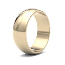 9ct Yellow Gold 7mm D Shape Light Wedding Ring