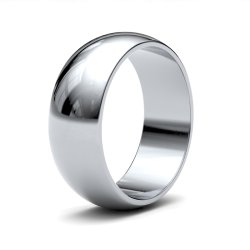 9ct White Gold 7mm D Shape Light Wedding Ring