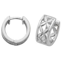 Silver Crossover Hinged Hoops 