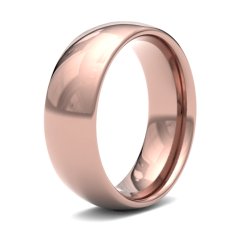 9ct Rose Gold 7mm Medium Court Wedding Ring