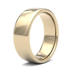 9ct Yellow Gold 7mm Medium Soft Court Wedding Ring