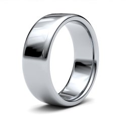 9ct White Gold 7mm Medium Soft Court Wedding Ring