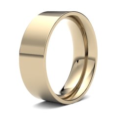 9ct Yellow Gold 7mm Medium Flat Court Wedding Ring
