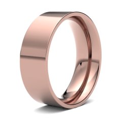 9ct Rose Gold 7mm Medium Flat Court Wedding Ring