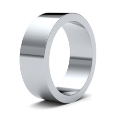 9ct White Gold 7mm Flat Medium Wedding Ring