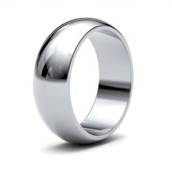 9ct White Gold 7mm D Shape Medium Wedding Ring