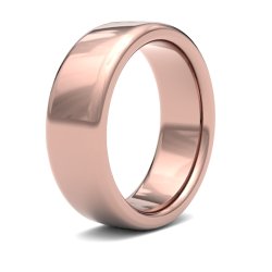 9ct Rose Gold 7mm Heavy Soft Court Wedding Ring
