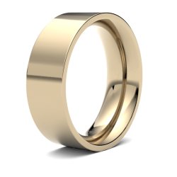 9ct Yellow Gold 7mm Heavy Flat Court Wedding Ring
