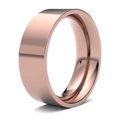 9ct Rose Gold 7mm Heavy Flat Court Wedding Ring