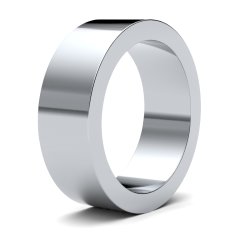 9ct White Gold 7mm Flat Heavy Wedding Ring