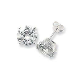 Silver Round Cz Studs 
