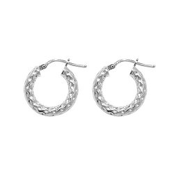 Silver Diamond Cut Hoops G5207-