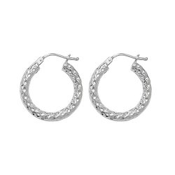 Silver Diamond Cut Hoops G5207-