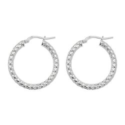 Silver Diamond Cut Hoops G5207-