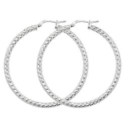 Silver Diamond Cut Hoops G5207-