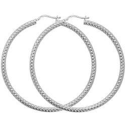 Silver Diamond Cut Hoops G5207-