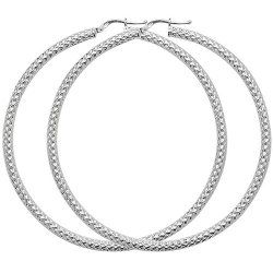 Silver Diamond Cut Hoops G5207-