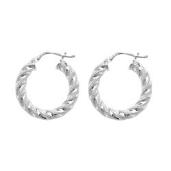 Silver Diamond Cut Hoops G5208-