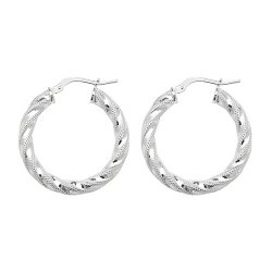 Silver Diamond Cut Hoops G5208-