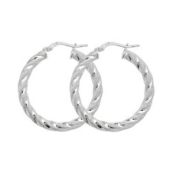 Silver Diamond Cut Hoops G5208-