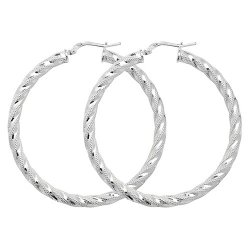 Silver Diamond Cut Hoops G5208-