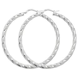 Silver Diamond Cut Hoops G5208-