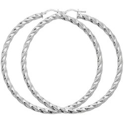 Silver Diamond Cut Hoops G5208-