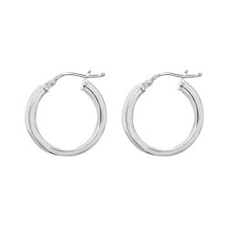 Silver Square Tube Hoops G5209-