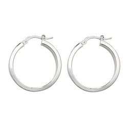 Silver Square Tube Hoops G5209-