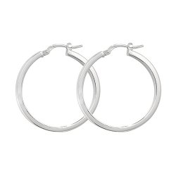 Silver Square Tube Hoops G5209-