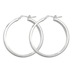 Silver Square Tube Hoops G5209-