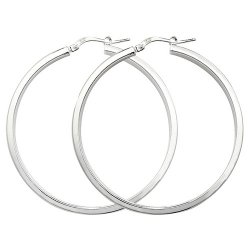 Silver Square Tube Hoops G5209-