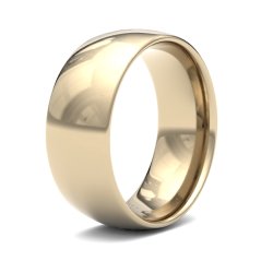 9ct Yellow Gold 8mm Light Court Wedding Ring