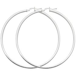 Silver Square Tube Hoops G5209-