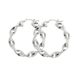 Silver Twisted Hoops G5210-