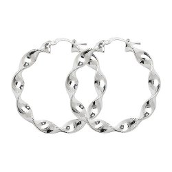 Silver Twisted Hoops G5210-