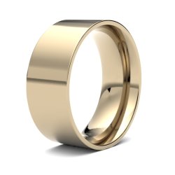 9ct Yellow Gold 8mm Light Flat Court Wedding Ring