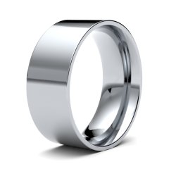 9ct White Gold 8mm Light Flat Court Wedding Ring