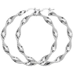 Silver Twisted Hoops G5210-