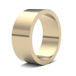 9ct Yellow Gold 8mm Flat Light Wedding Ring