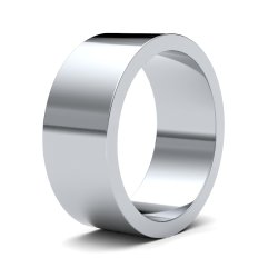9ct White Gold 8mm Flat Light Wedding Ring