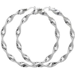Silver Twisted Hoops G5210-