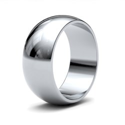 9ct White Gold 8mm D Shape Light Wedding Ring