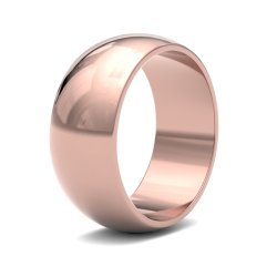 9ct Rose Gold 8mm D Shape Light Wedding Ring