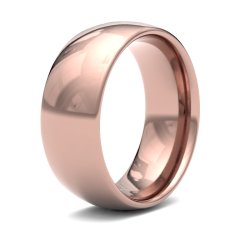 9ct Rose Gold 8mm Medium Court Wedding Ring